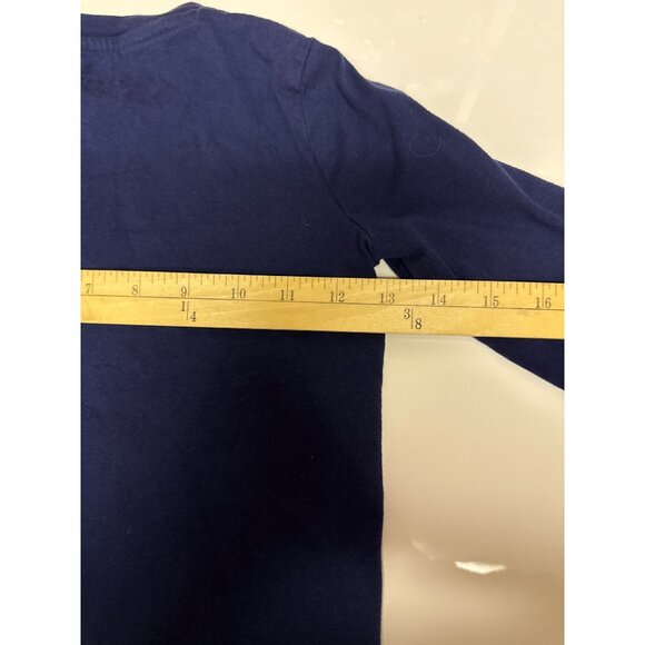 Mini Boden Kids' Shirt Superstitch Santa Embroidered Holiday Blue T-Shirt 4/5 - Picture 3 of 7